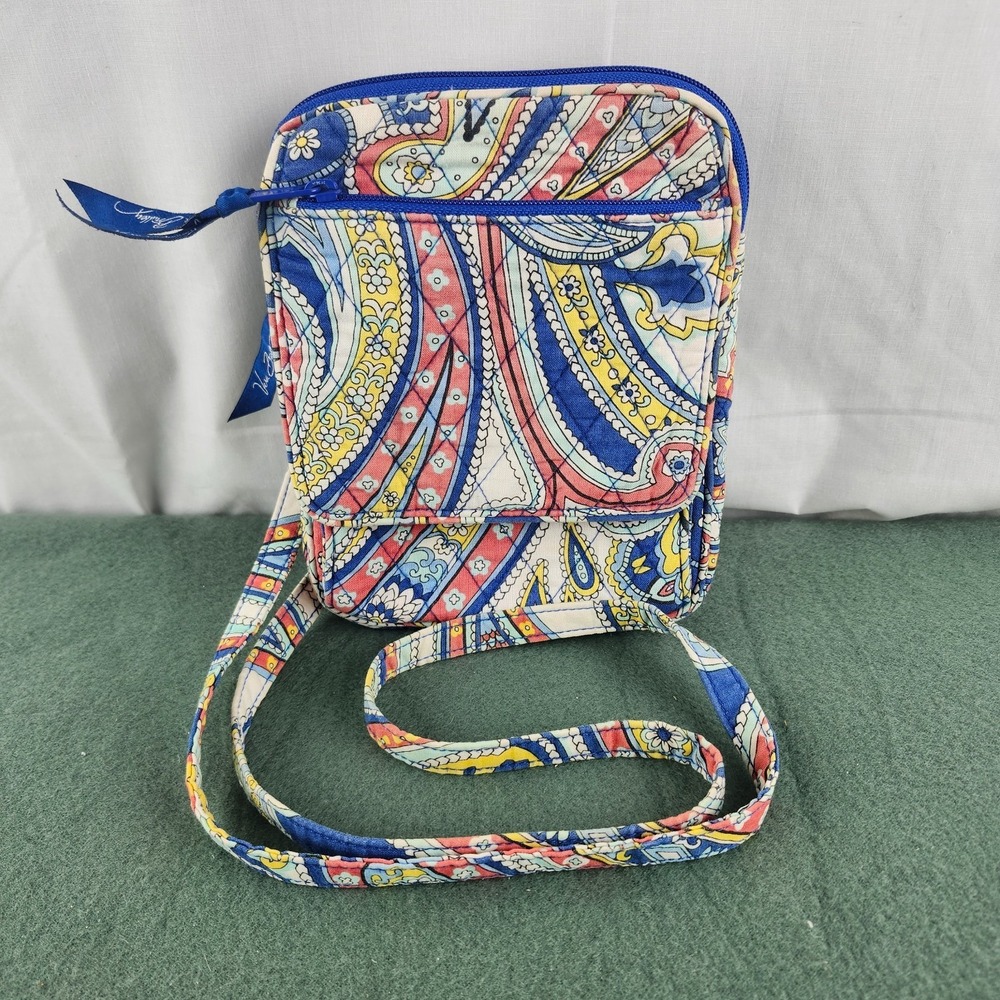 Vera Bradley Marina Paisley Crossbody Hipster Bag Quilted Purse Adjustable Strap